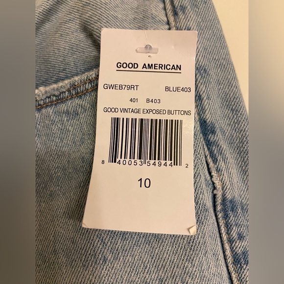 Good AMERICAN Good Vintage Buttons Front Straight Leg Jeans Blue403 Plus Size 30 - Picture 8 of 9